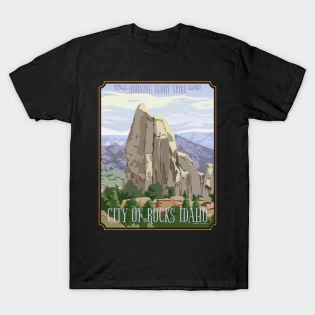 City of Rocks Idaho Travel Poster T-Shirt by Sue Cervenka